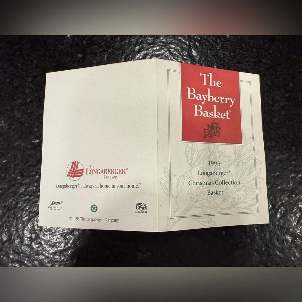 Longaberger Christmas Collection 1993 Bayberry Basket